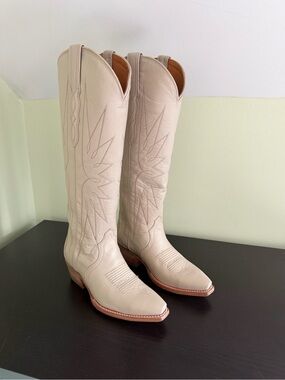 Tecovas Cream The Loretta Over-the-Knee Western Leather Boots 6.5